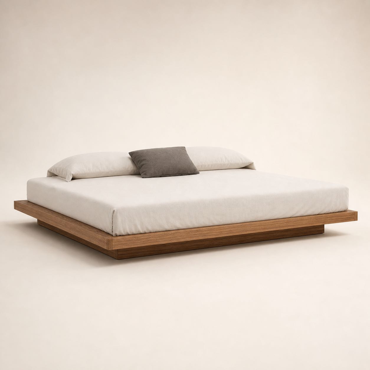 Arno Wing Platform Bed — Photoreal concept visual