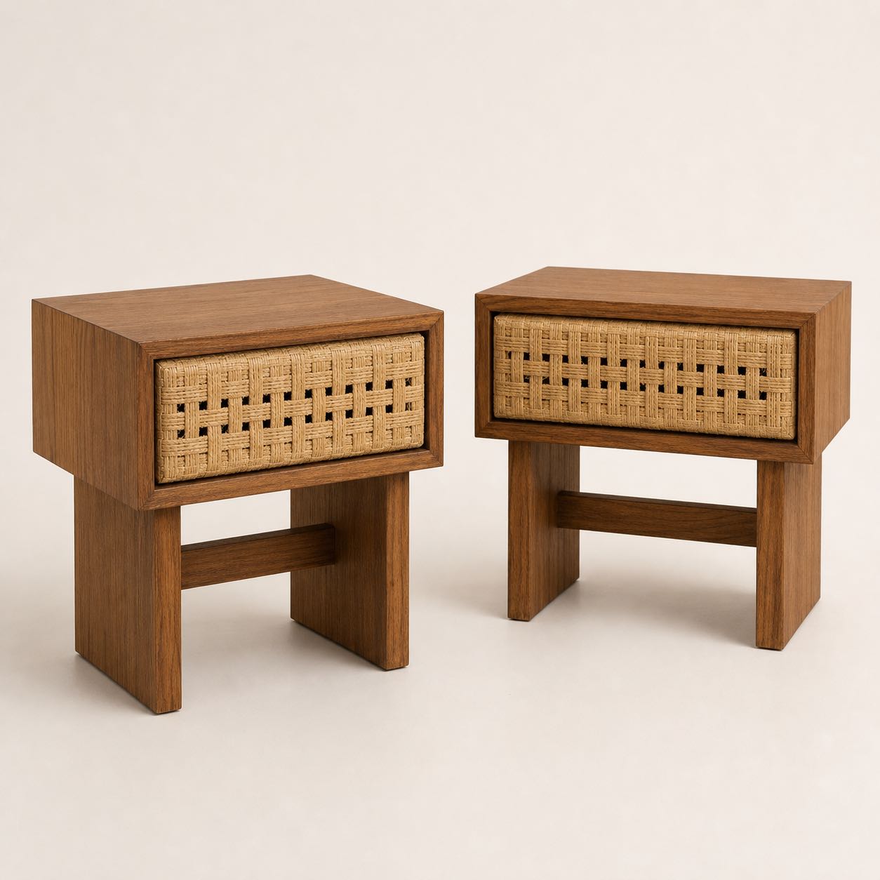 Umbria Cane Nightstands — Photoreal concept visual