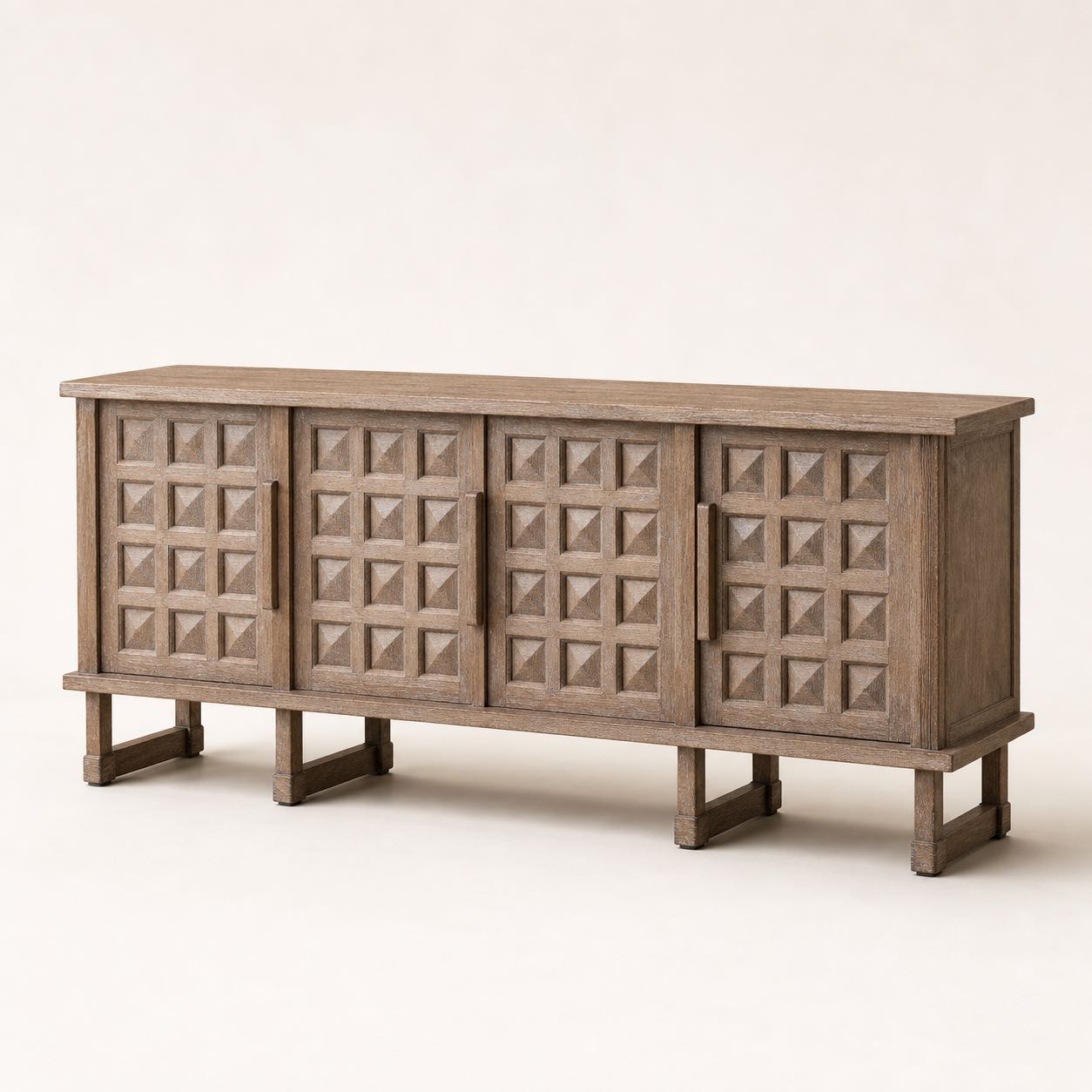 Carrara Silver Relief Cabinet — Photoreal concept visual