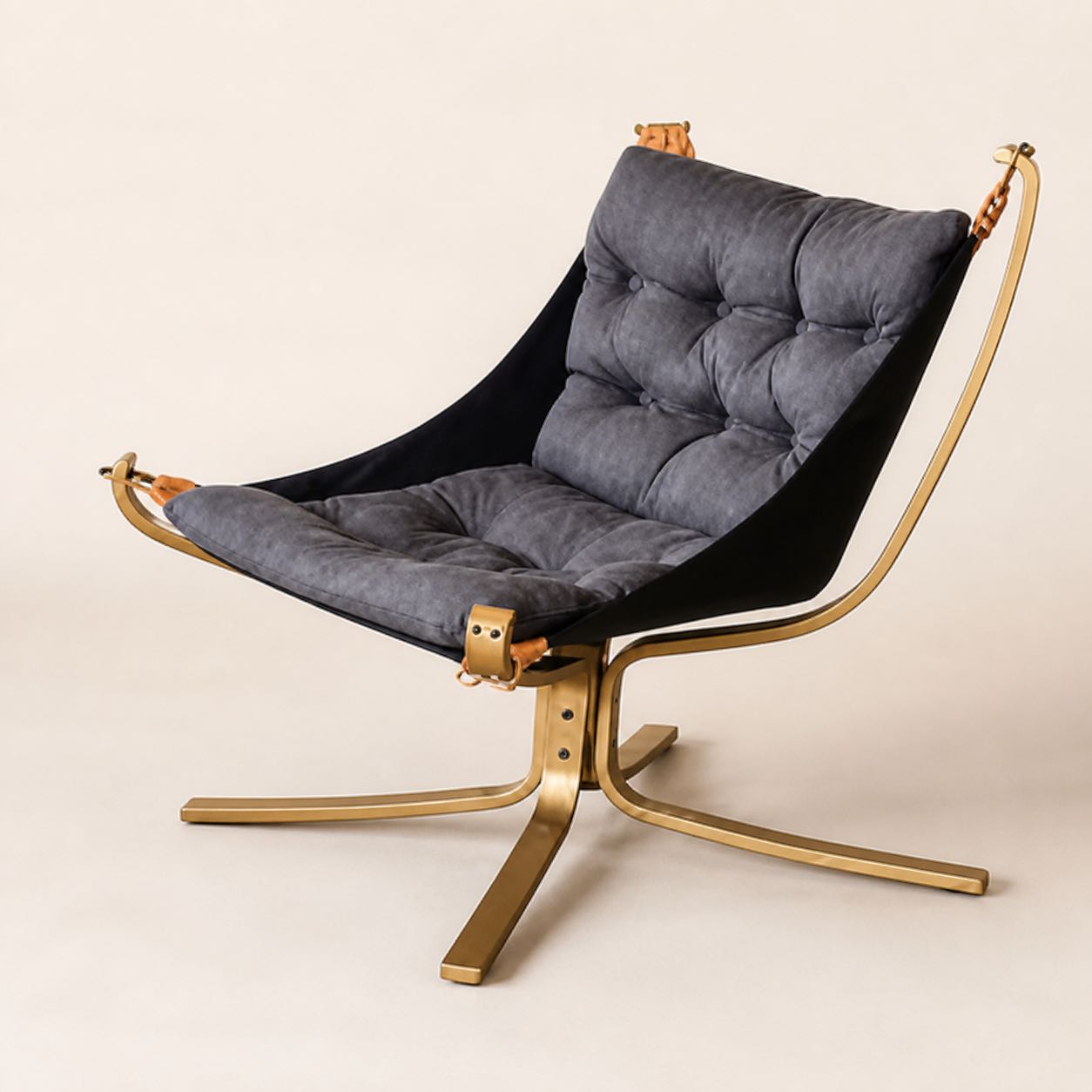 Firenze Brass Sling Chair — Photoreal concept visual
