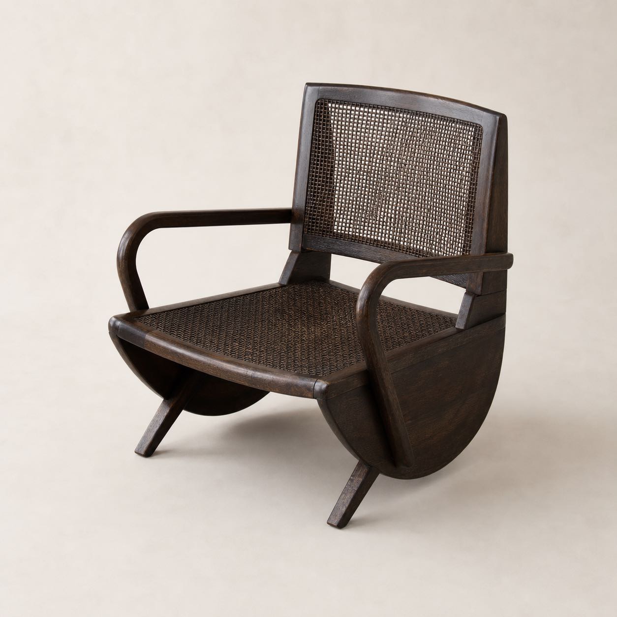 Livorno Curved Leather Chair — Photoreal concept visual