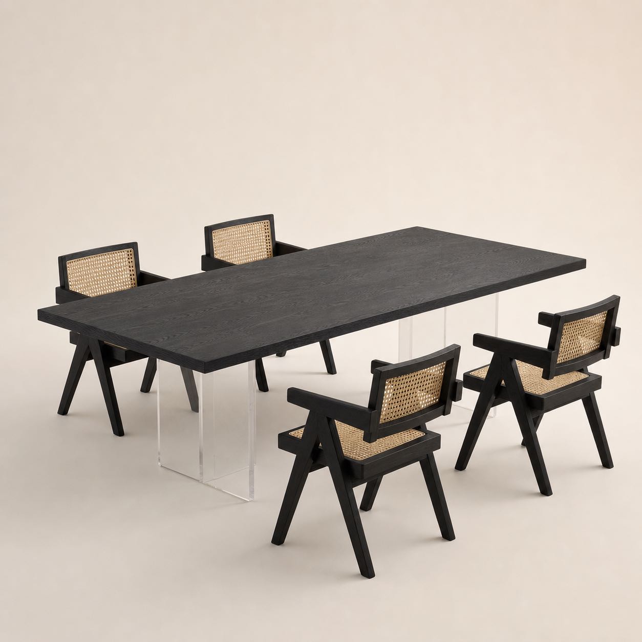 Sansepolcro Black Oak Dining Set — Photoreal concept visual
