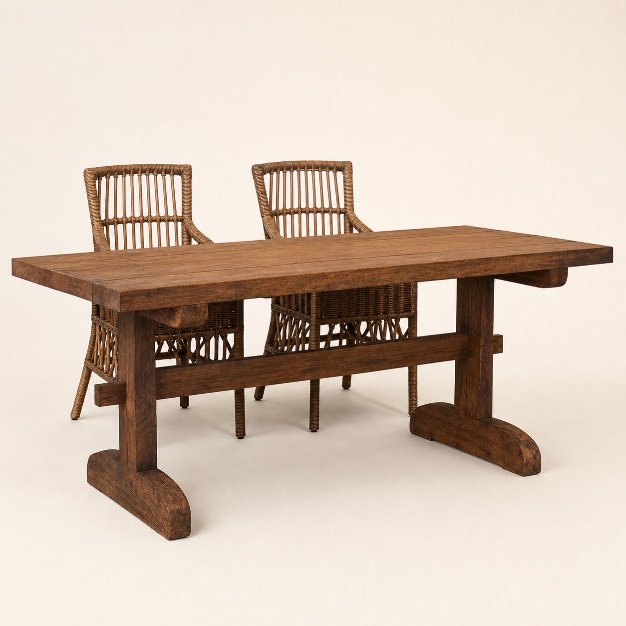 Anghiari Fortress Trestle Table — Photoreal concept visual