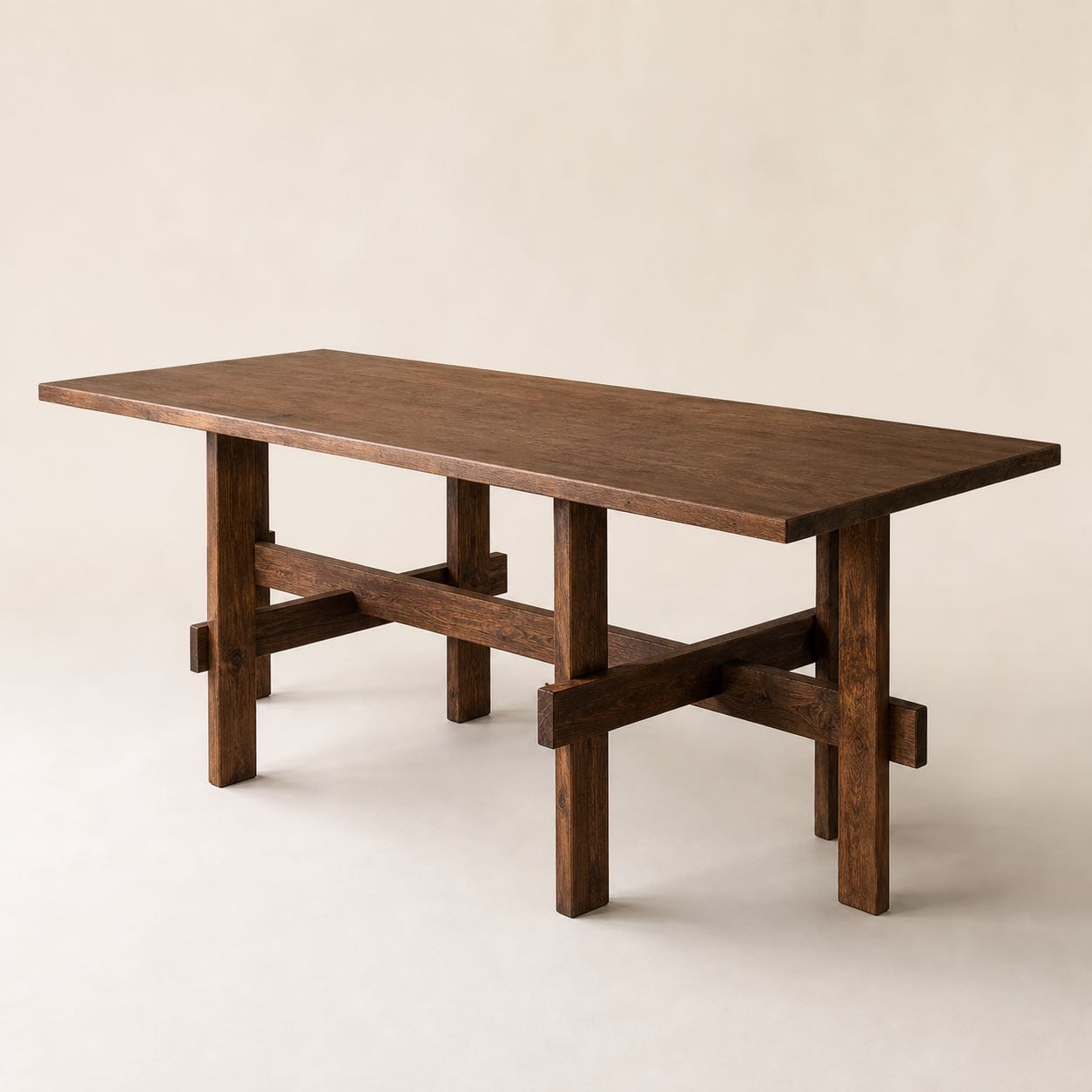 Casentino Crossbeam Dining Table — Photoreal concept visual