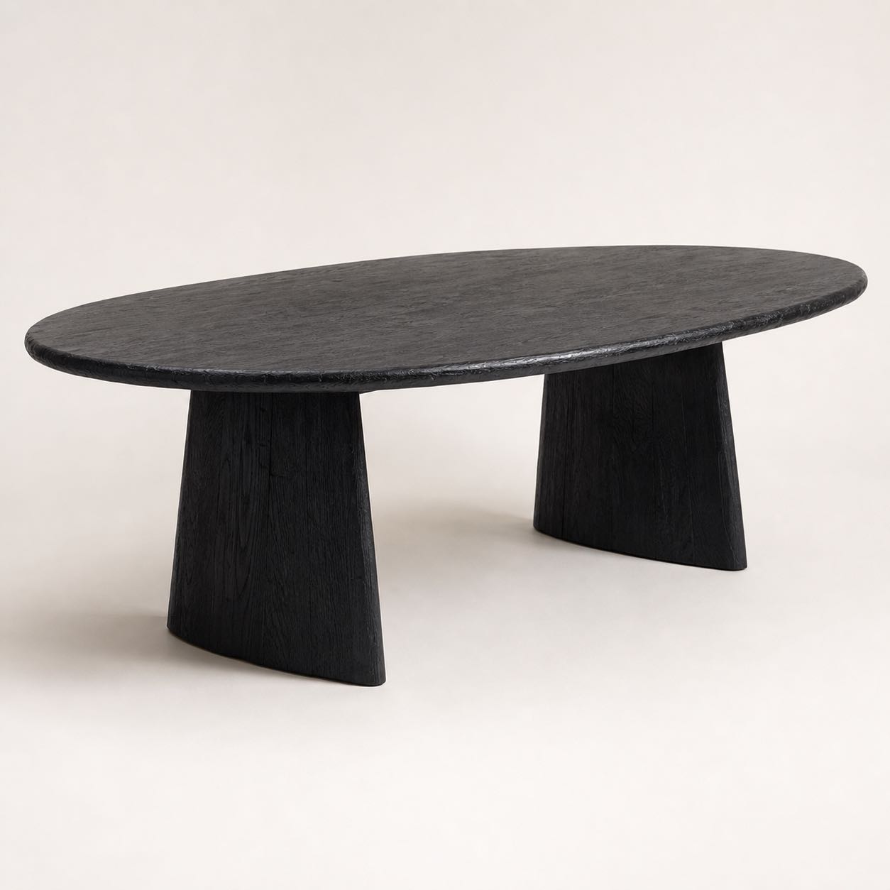 Elba Black Stone Oval Table — Photoreal concept visual