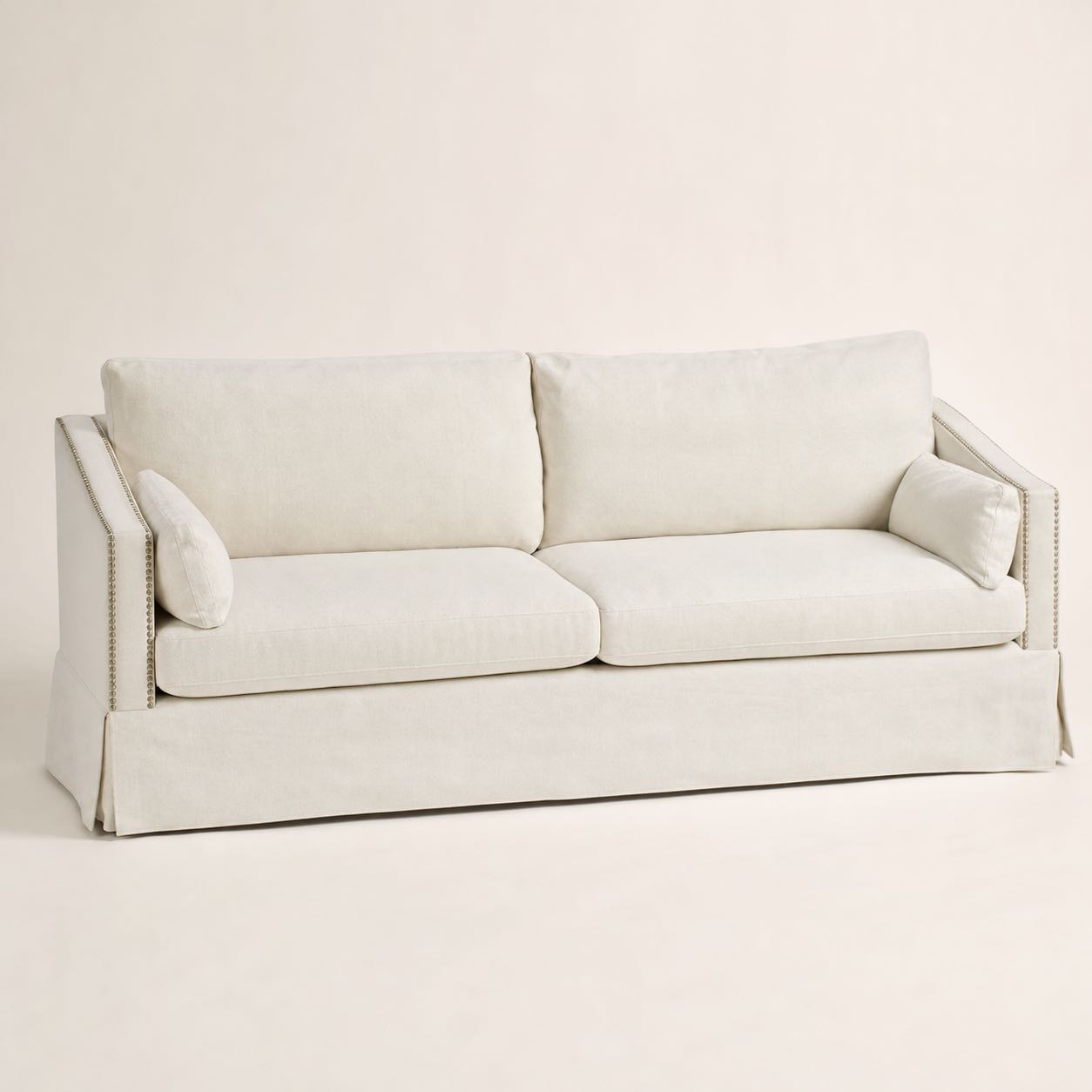 Lucca Framed Linen Sofa — Photoreal concept visual