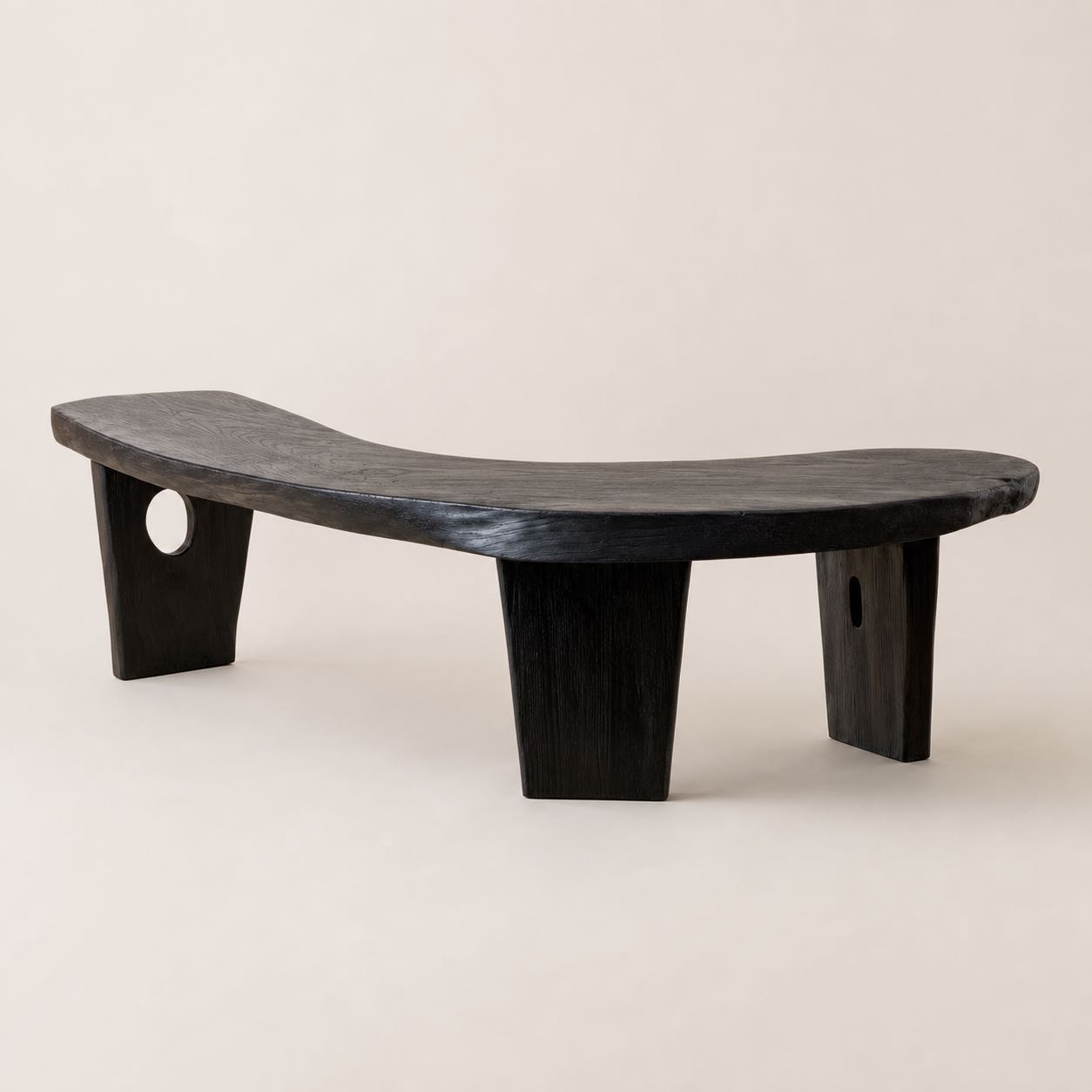 Valdichiana Crescent Bench — Photoreal concept visual