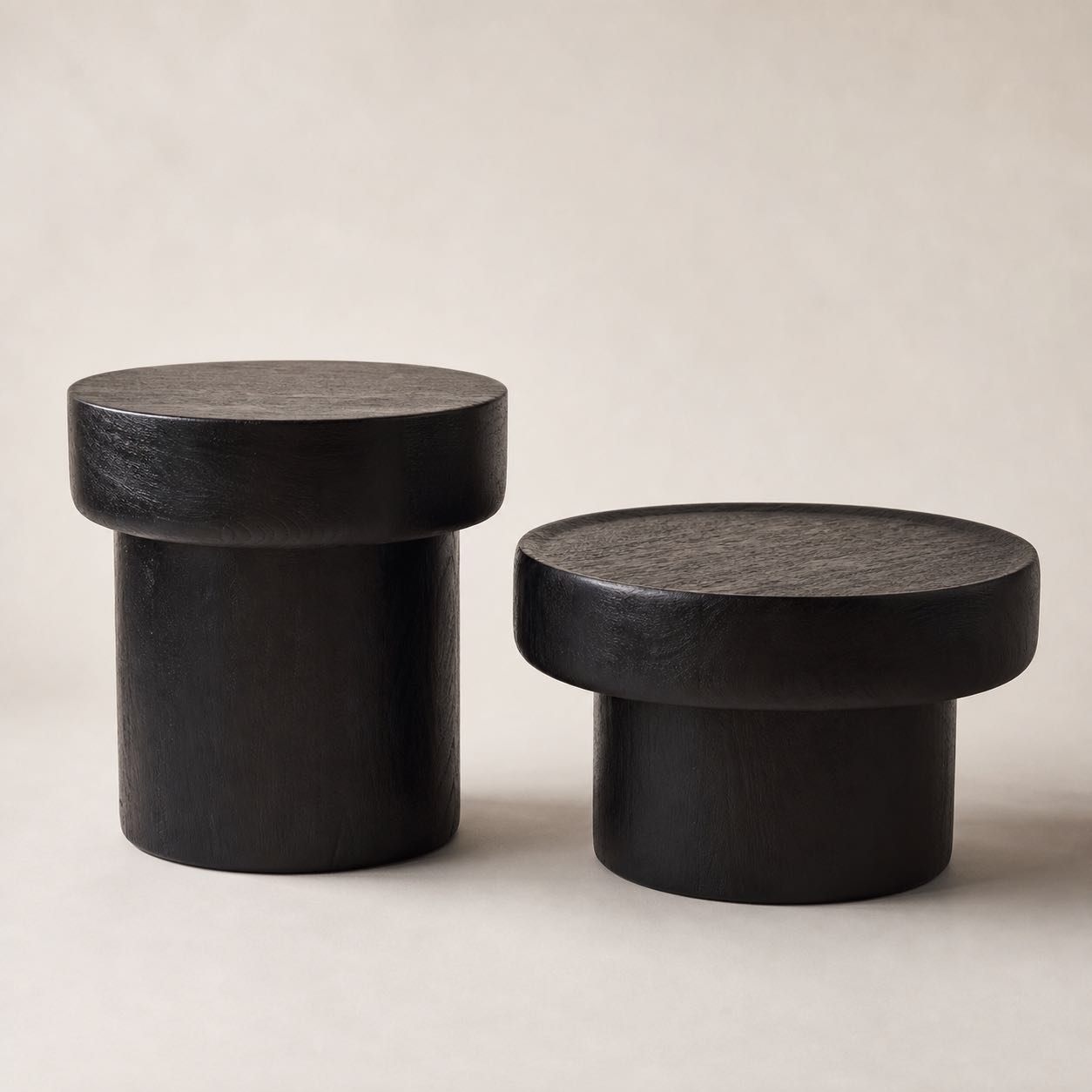 Saturnia Drum Side Tables — Photoreal concept visual